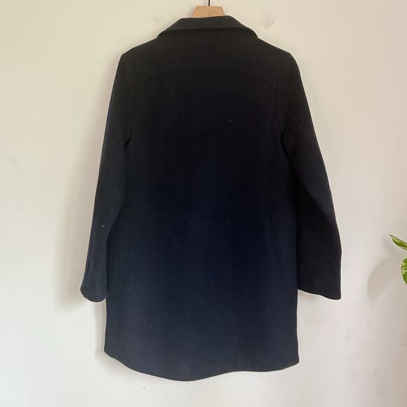 Pendleton Wool Zip Up Long Peacoat Size S Navy - Picture 4 of 6